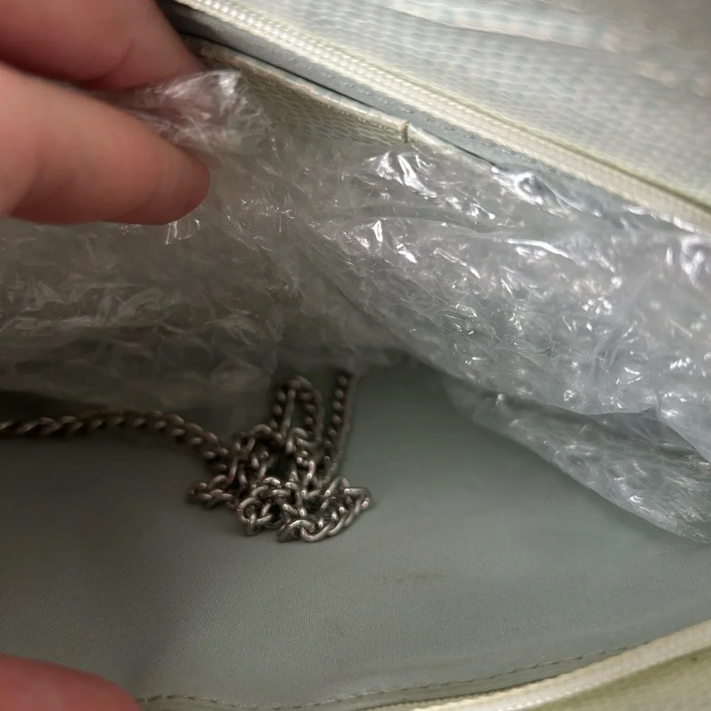 Marjorie Bloom Collection Green Clutch: Shoulder Bag Seahorse Embellished